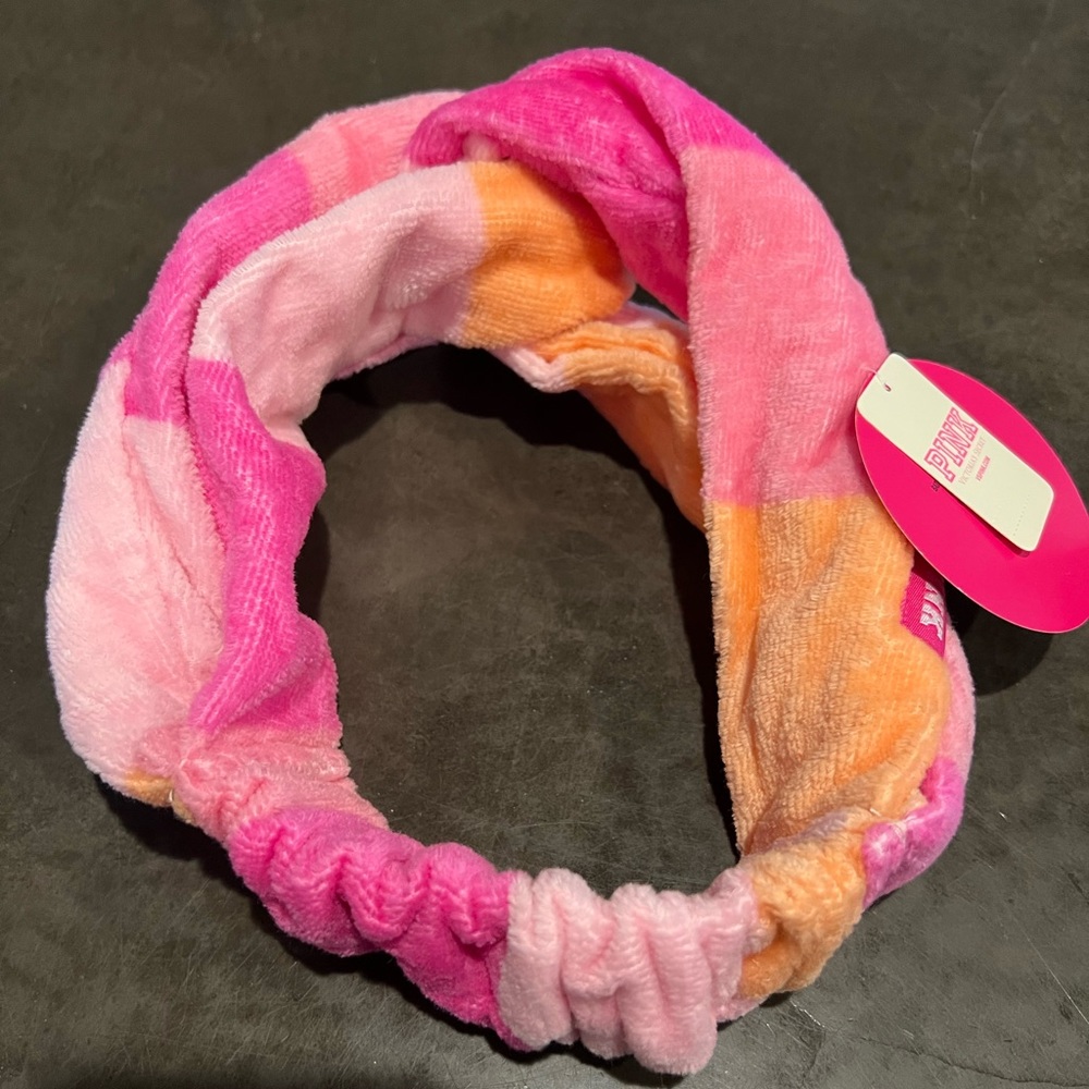 NEW Victoria Secret towel headband. Pink and Orange tie dye head wrap.